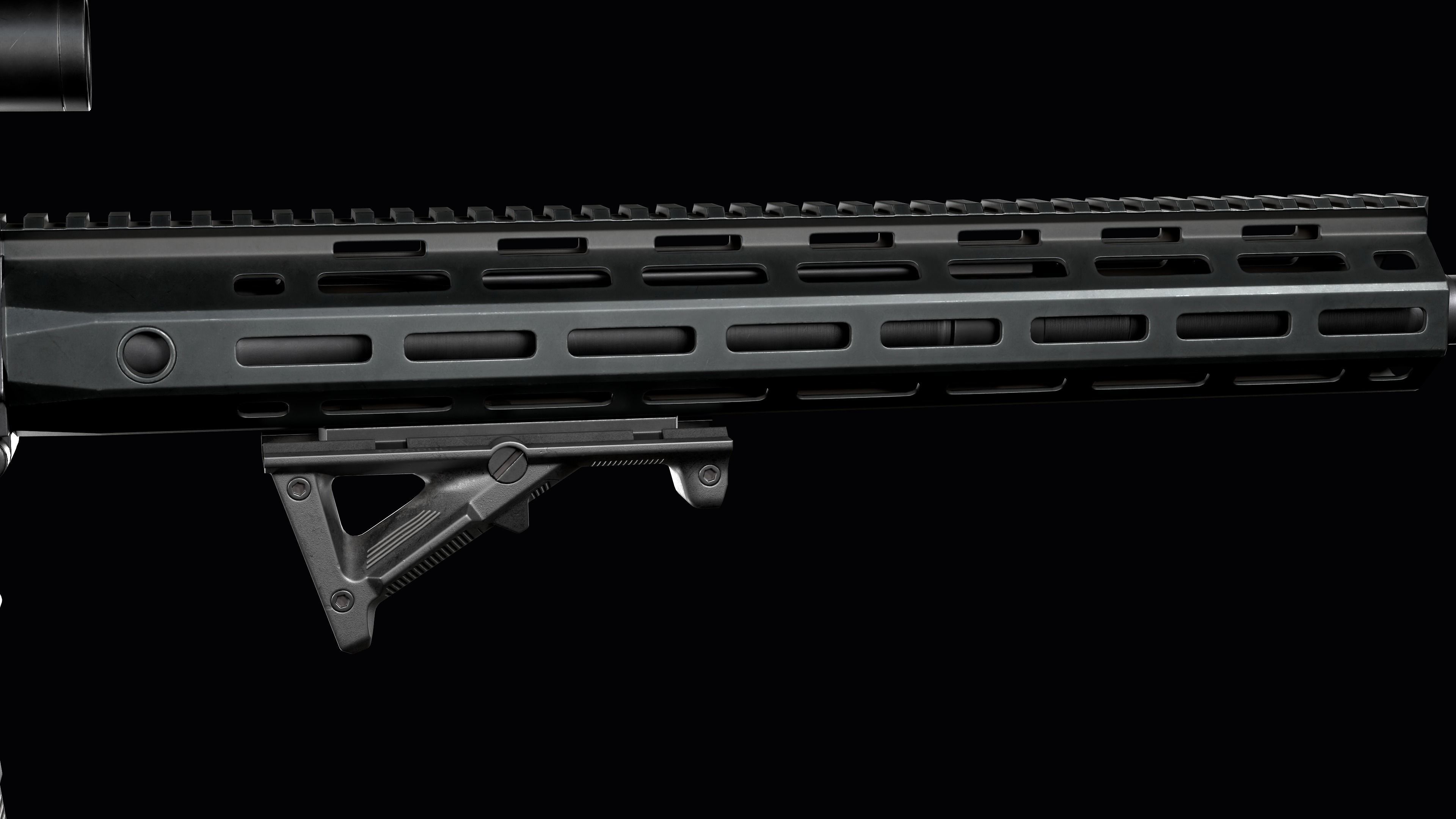 Tactical modular sniper rifle Knights Armament SR 25 Low-poly 3D model_23