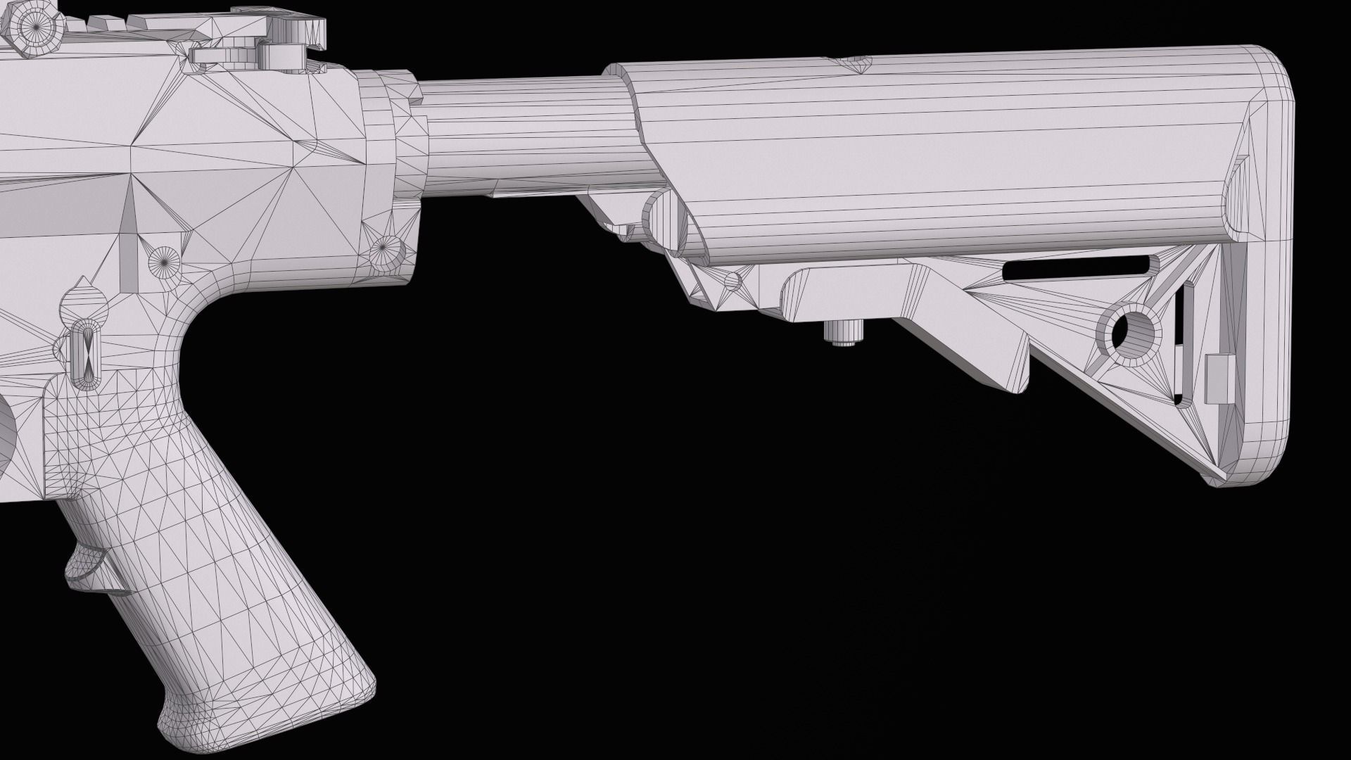 Tactical modular sniper rifle Knights Armament SR 25 Low-poly 3D model_46