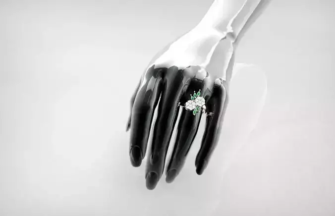 flower ring invisible setting 3D print model