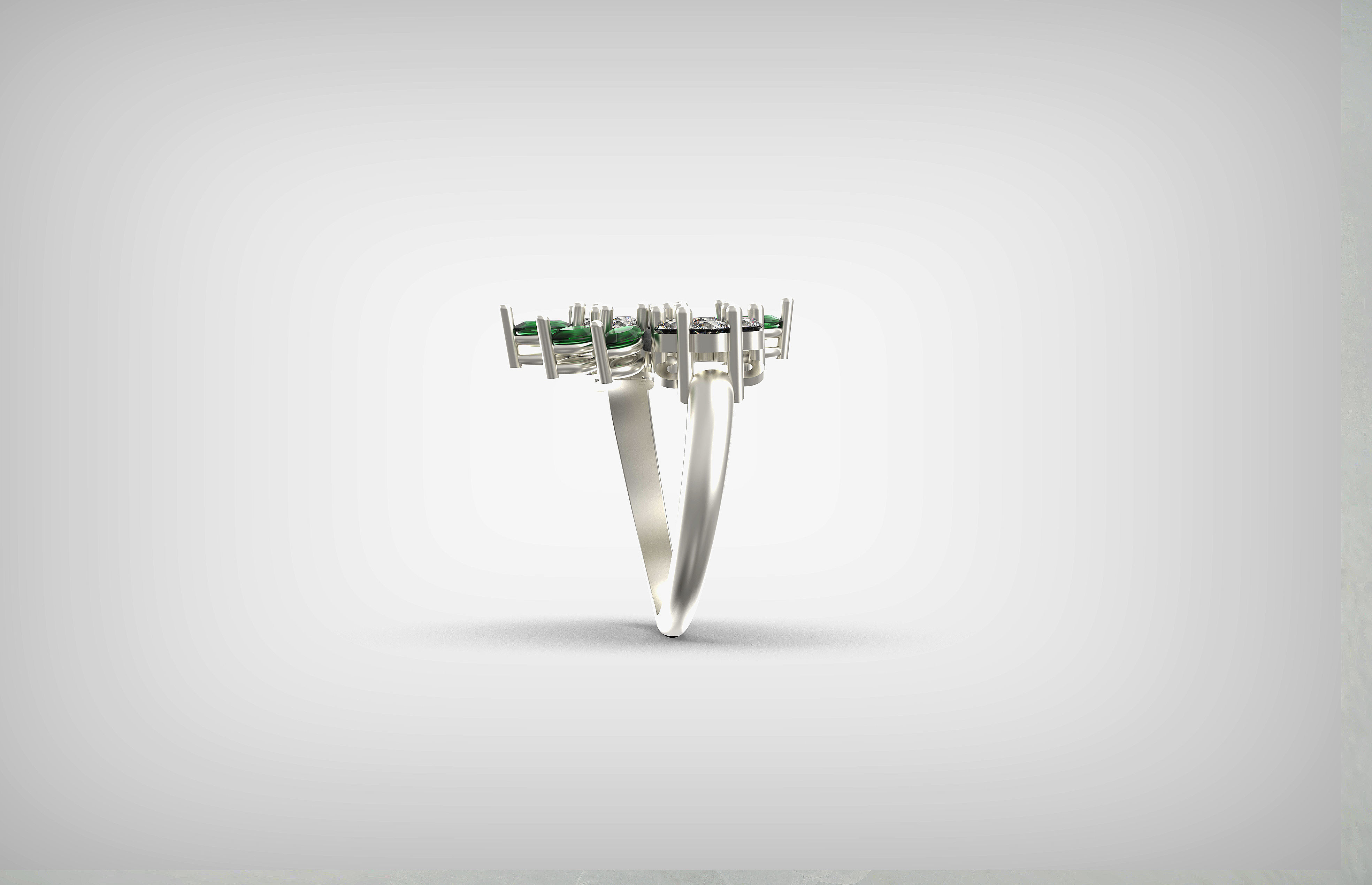 flower ring invisible setting 3D print model_2