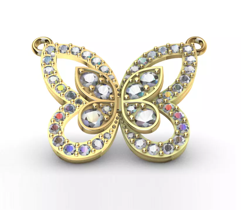 Butterfly Pendant 3D print model_0