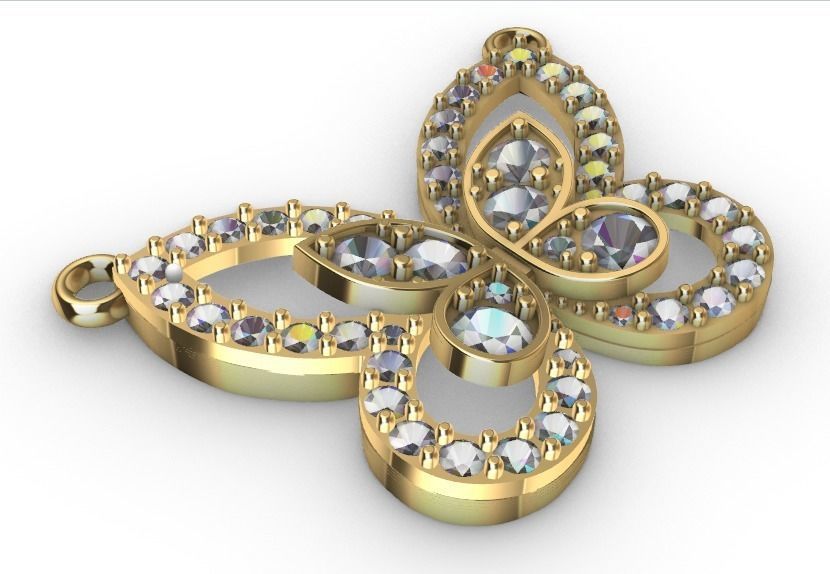 Butterfly Pendant 3D print model_1