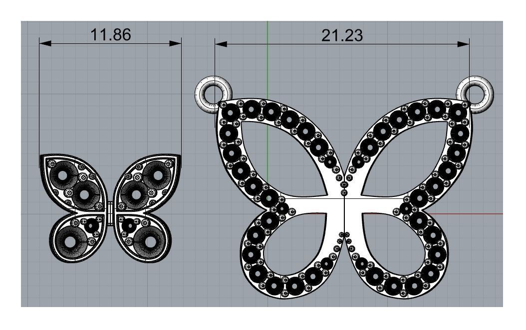 Butterfly Pendant 3D print model_3