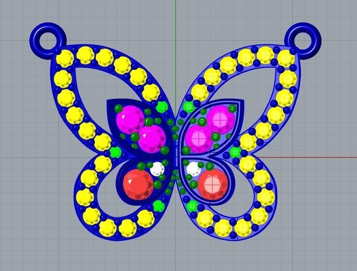 Butterfly Pendant 3D print model_2