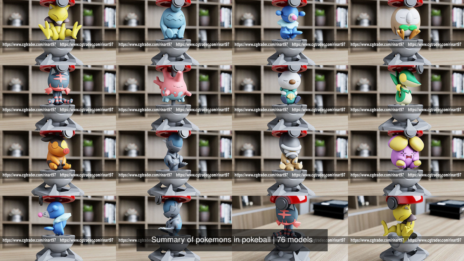 Summary of pokemons in pokeball 3D Model Collection_40