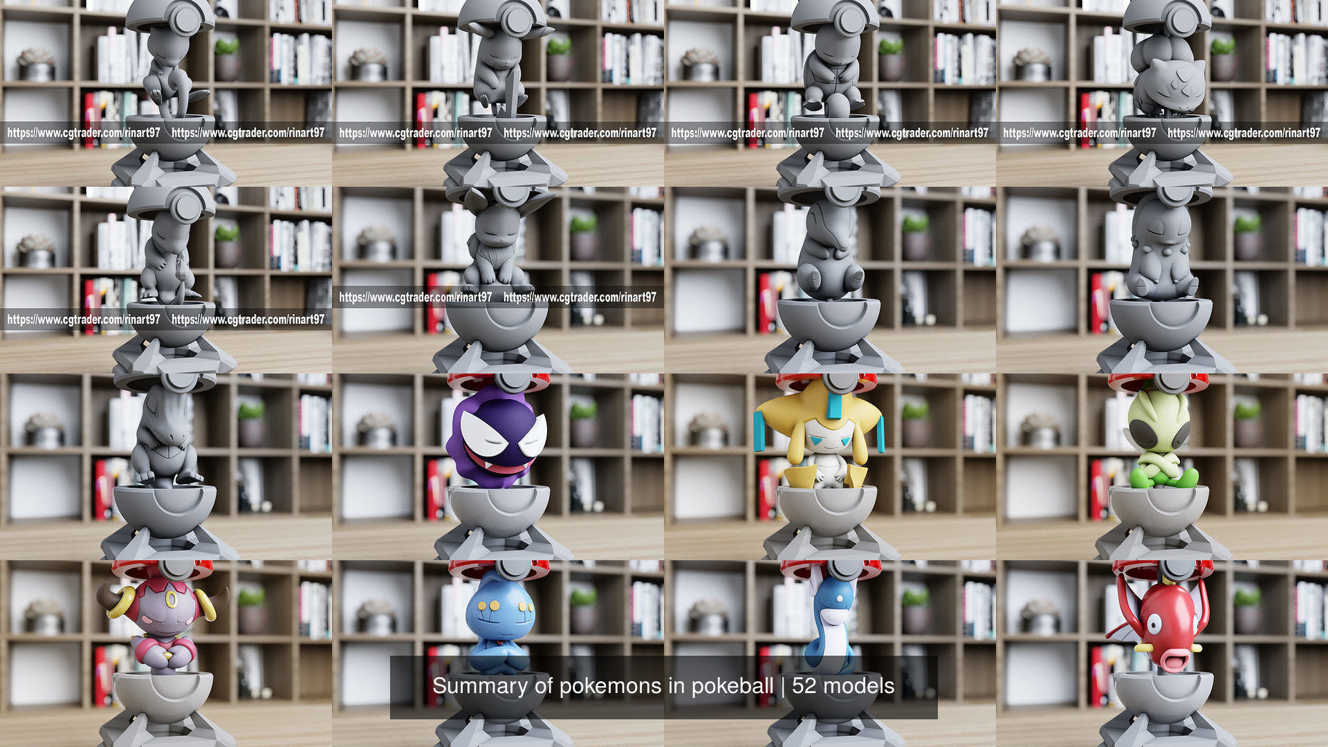 Summary of pokemons in pokeball 3D Model Collection_46