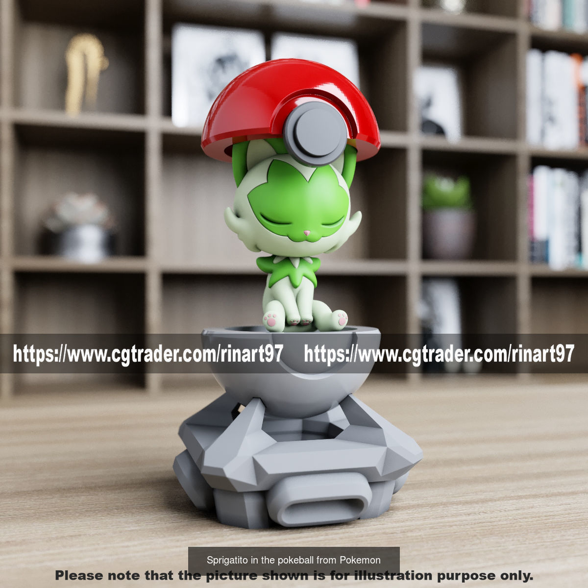 Summary of pokemons in pokeball 3D Model Collection_14