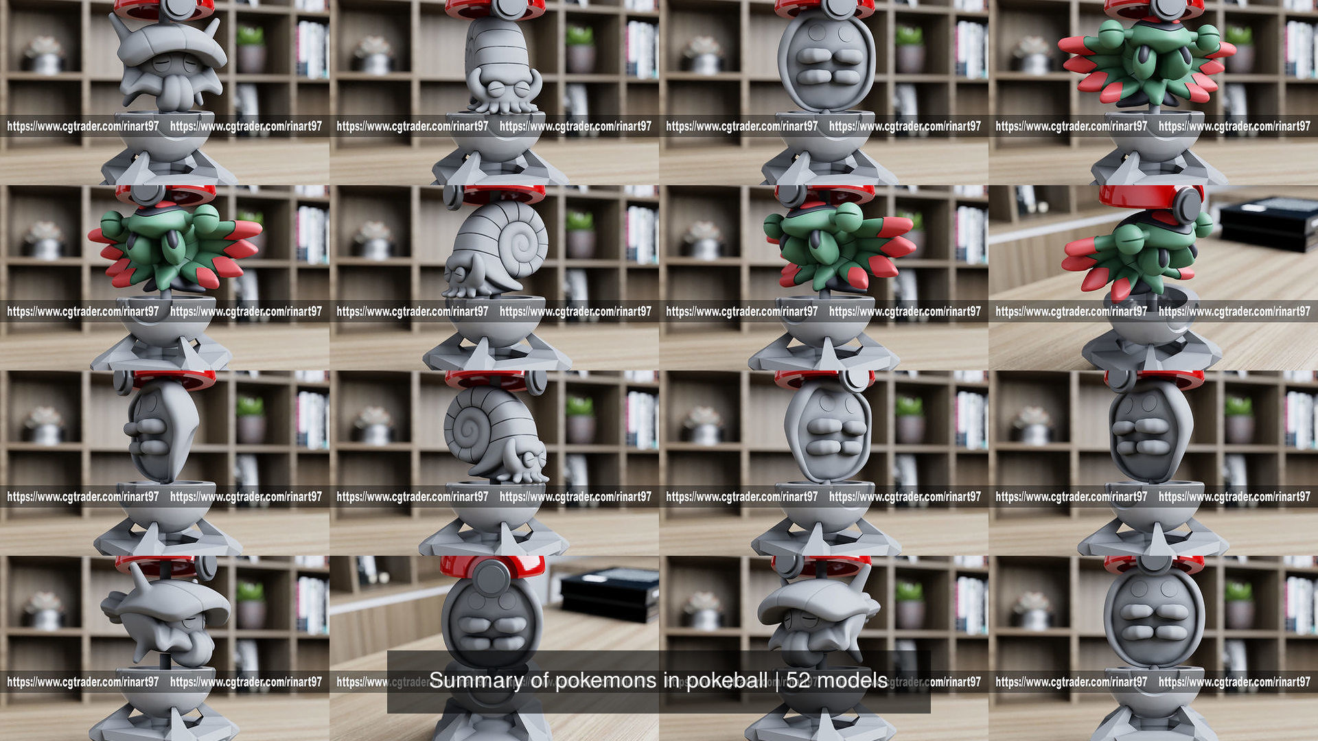Summary of pokemons in pokeball 3D Model Collection_76