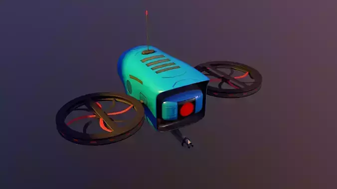 Stylized Pbr Drone with Gun  3D model