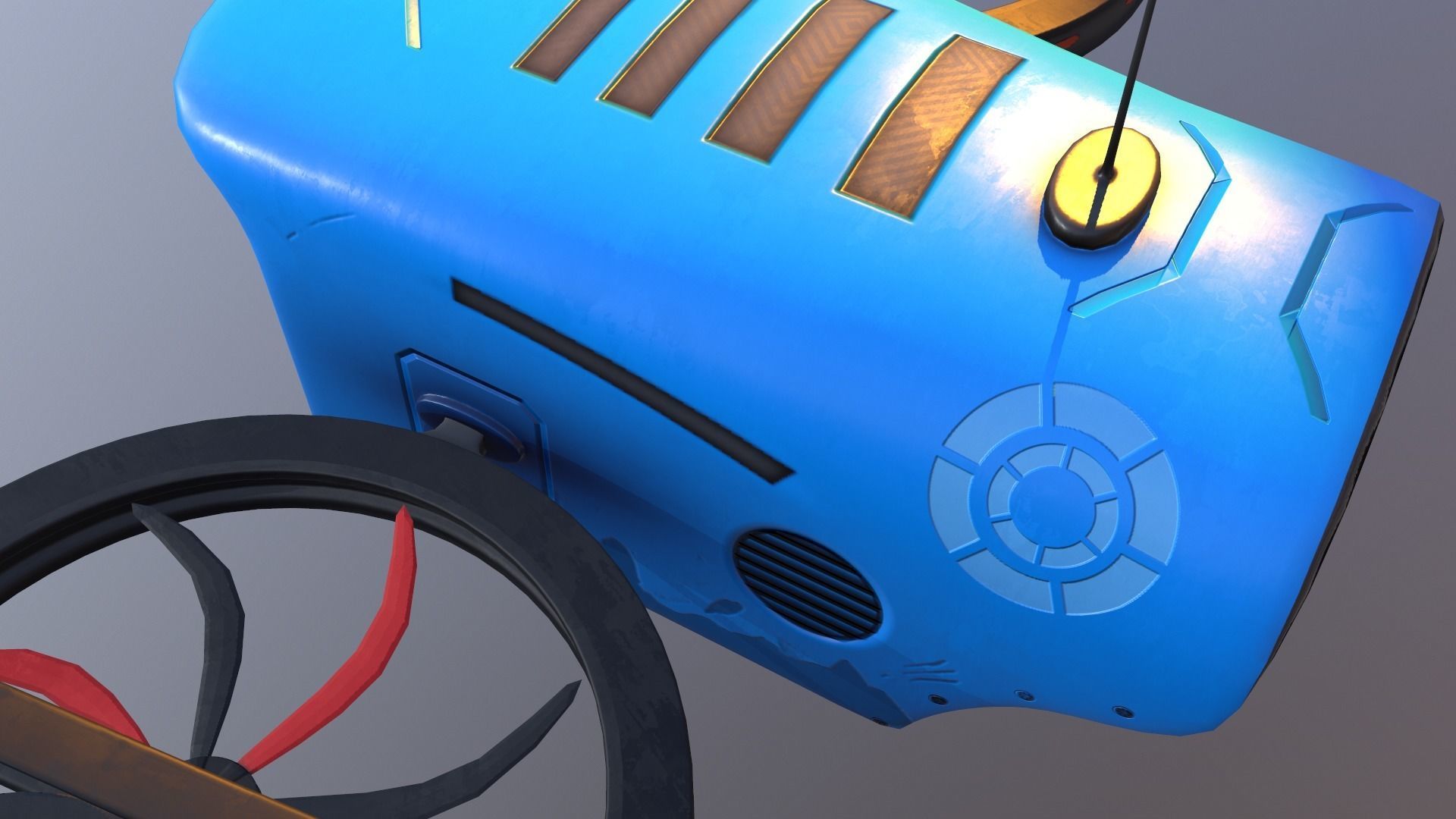 Stylized Pbr Drone with Gun  3D model_3