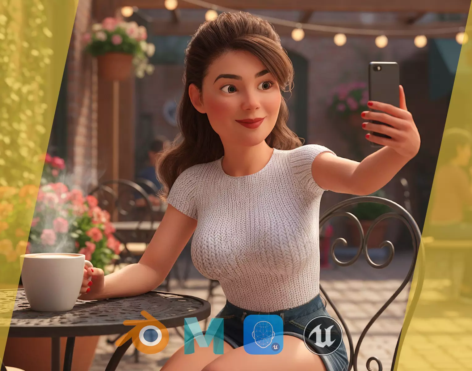 Sexy Girl Toon Woman Low-poly 3D model