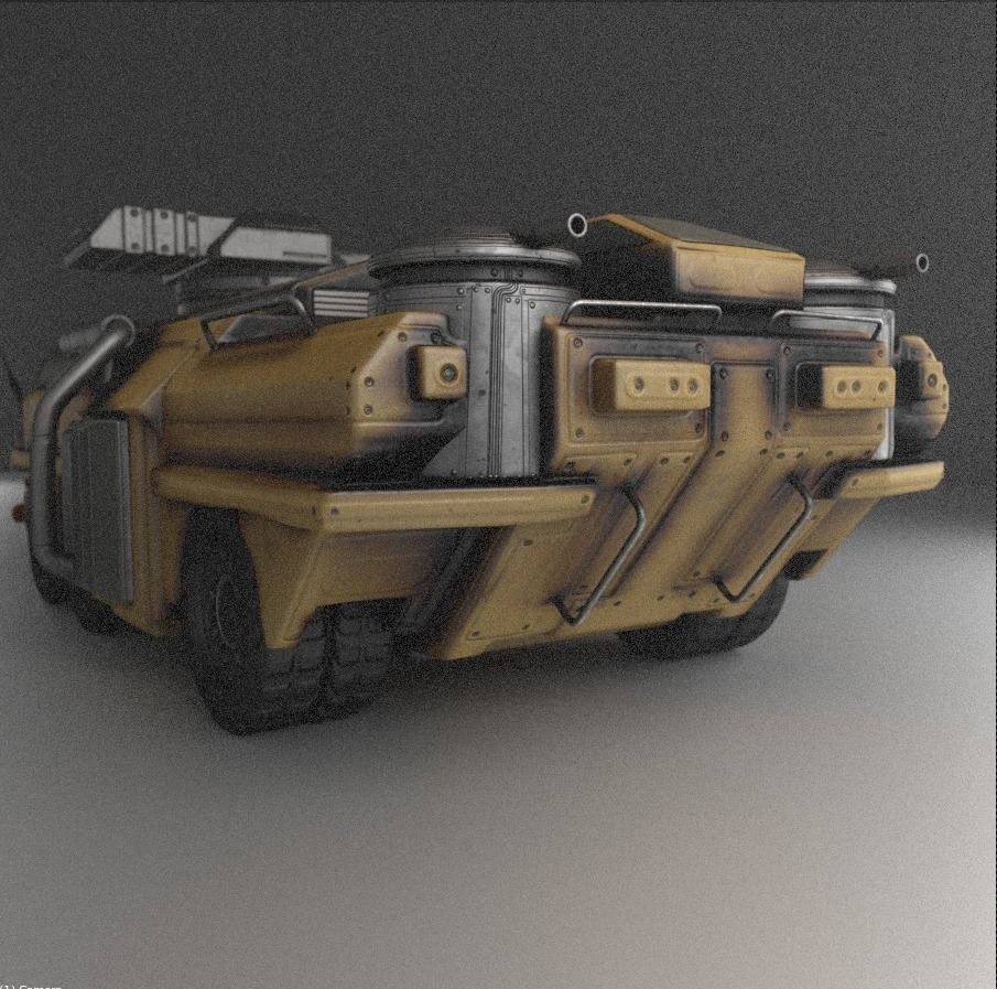 Amphibious Tank Rigged Low-poly 3D model_14