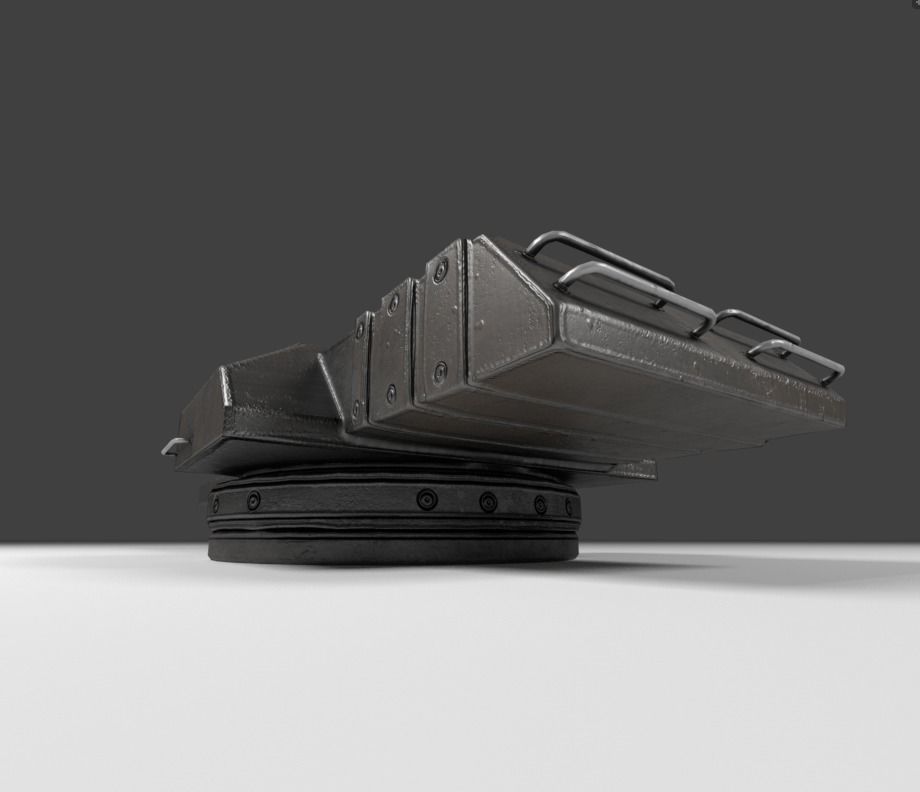 Amphibious Tank Rigged Low-poly 3D model_28