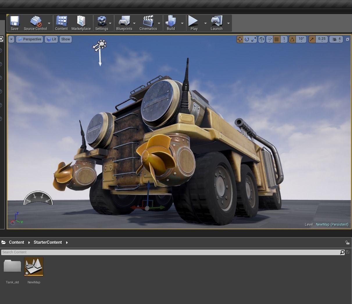 Amphibious Tank Rigged Low-poly 3D model_5