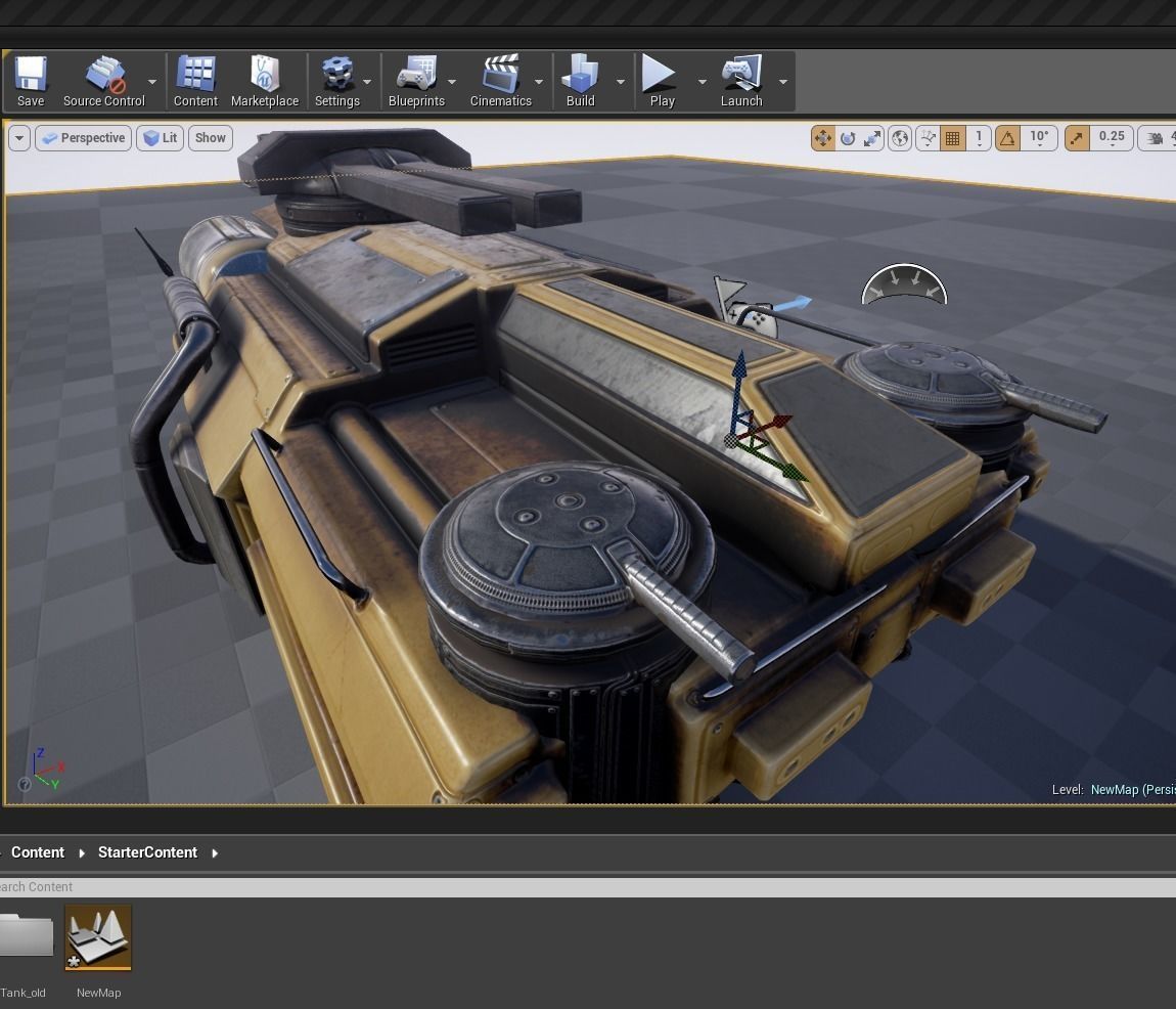 Amphibious Tank Rigged Low-poly 3D model_11