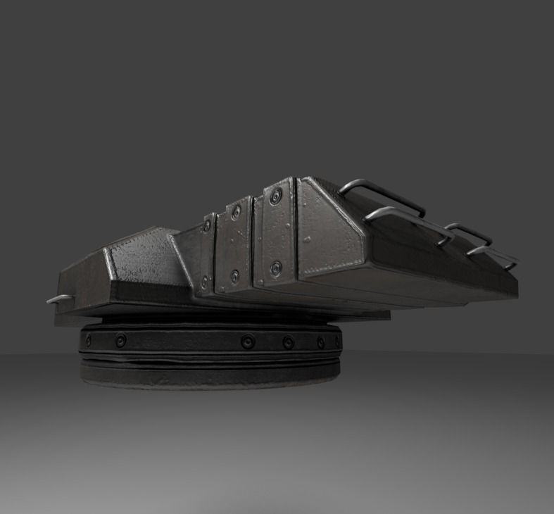 Amphibious Tank Rigged Low-poly 3D model_39