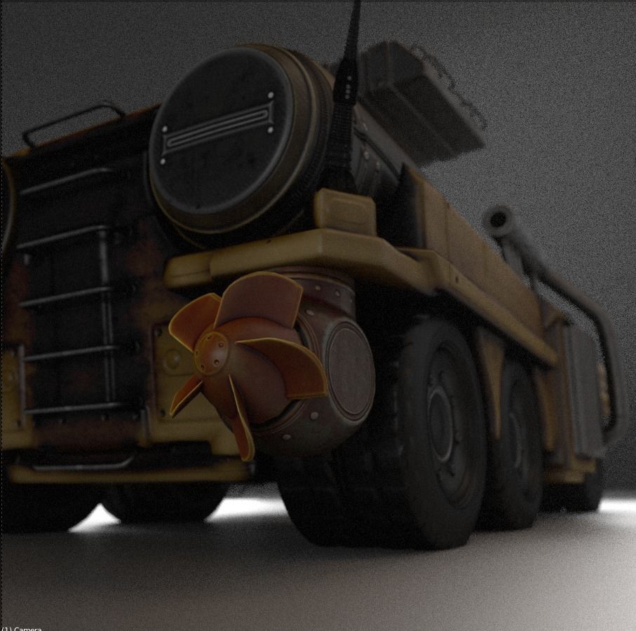 Amphibious Tank Rigged Low-poly 3D model_12