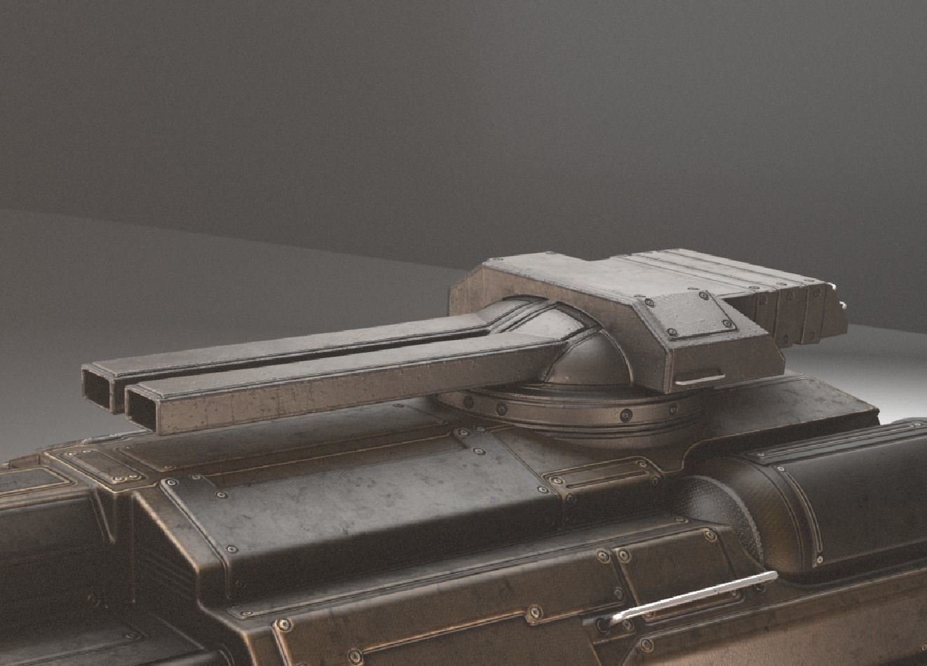 Amphibious Tank Rigged Low-poly 3D model_42