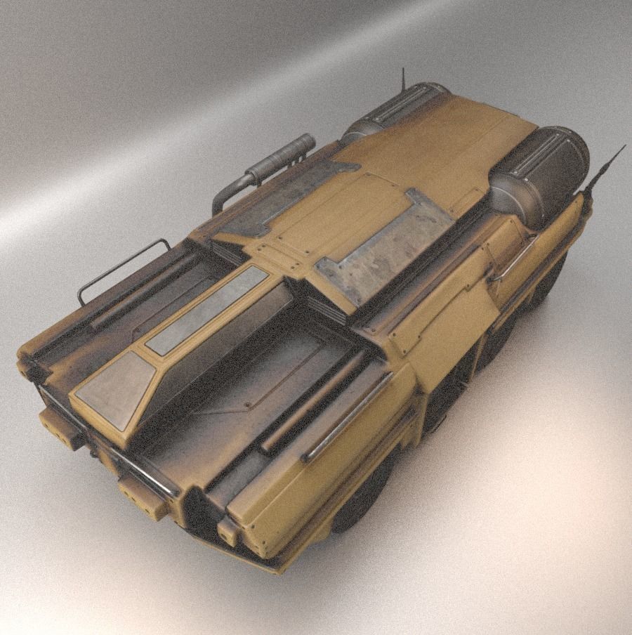 Amphibious Tank Rigged Low-poly 3D model_6
