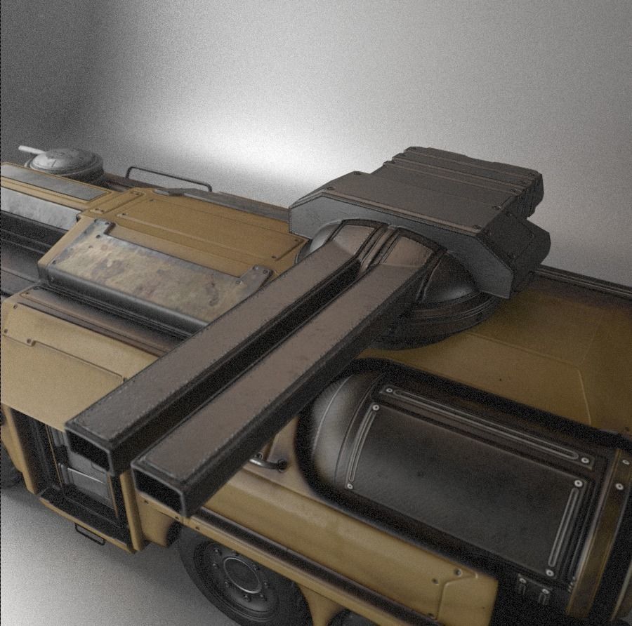 Amphibious Tank Rigged Low-poly 3D model_13