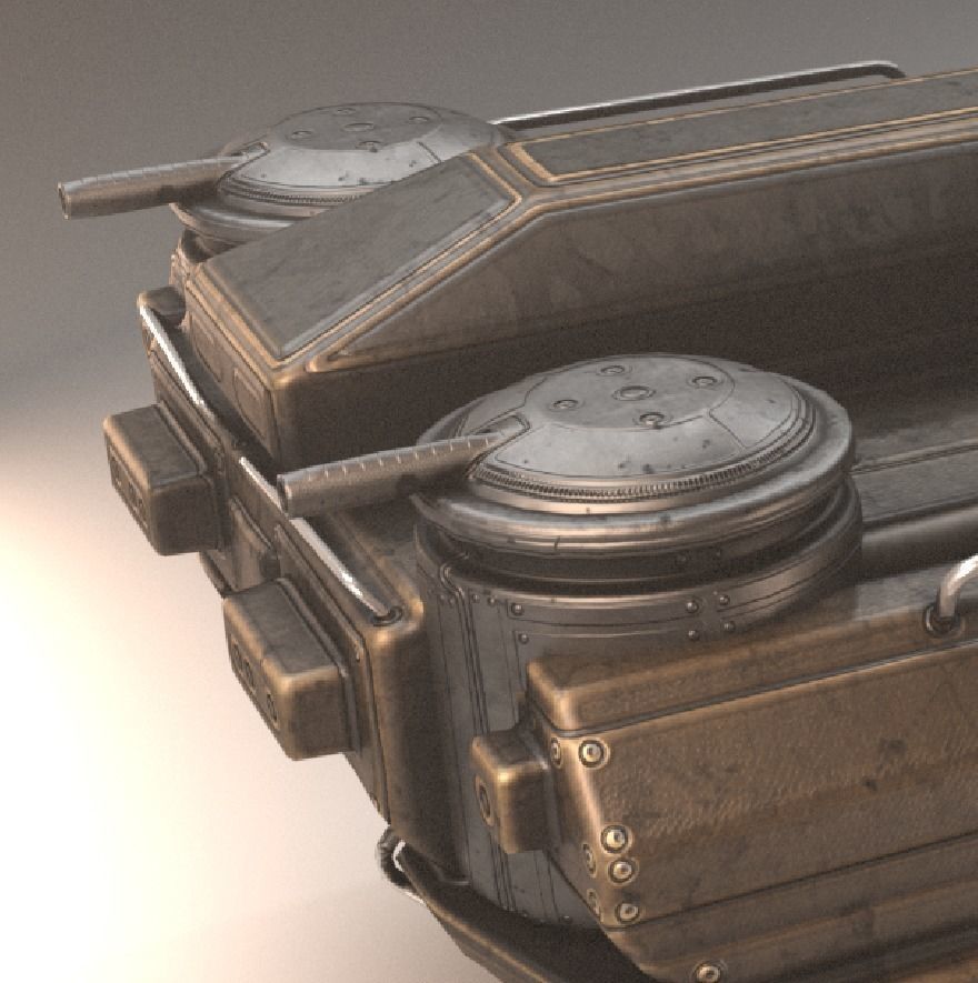 Amphibious Tank Rigged Low-poly 3D model_59