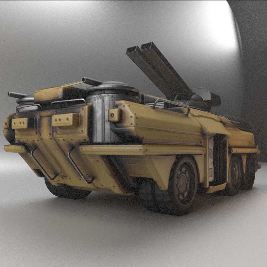 Amphibious Tank Rigged Low-poly 3D model_15