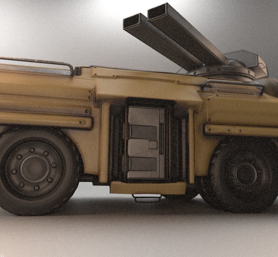 Amphibious Tank Rigged Low-poly 3D model_16