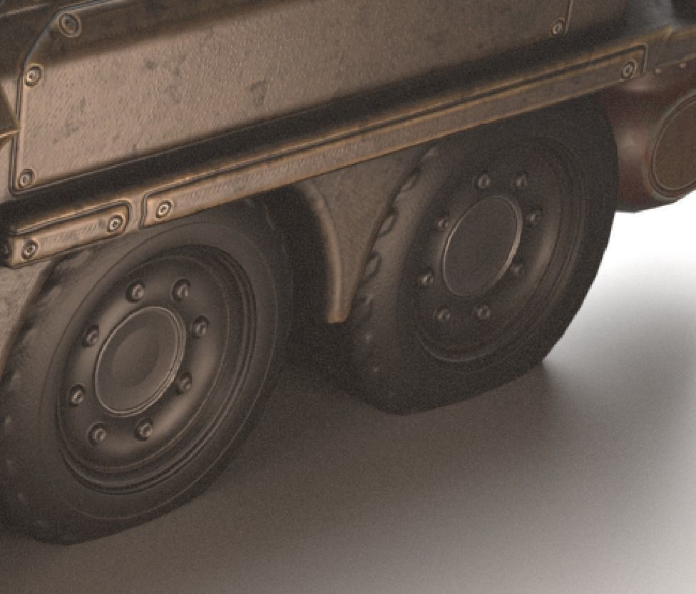 Amphibious Tank Rigged Low-poly 3D model_82