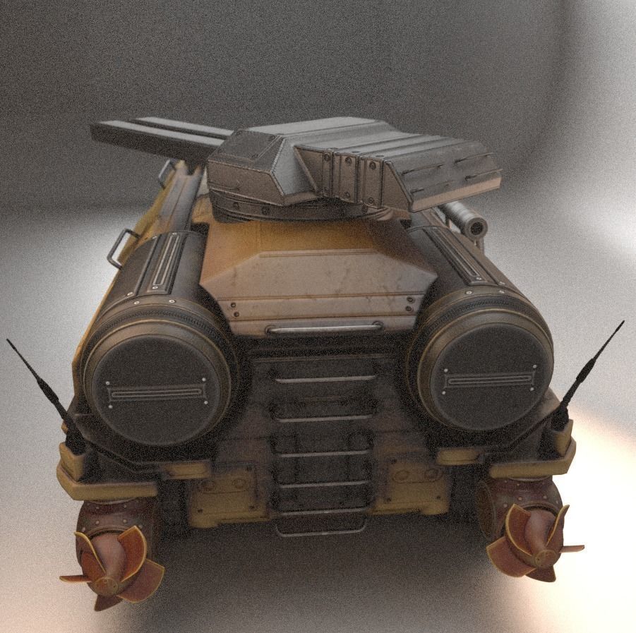 Amphibious Tank Rigged Low-poly 3D model_3