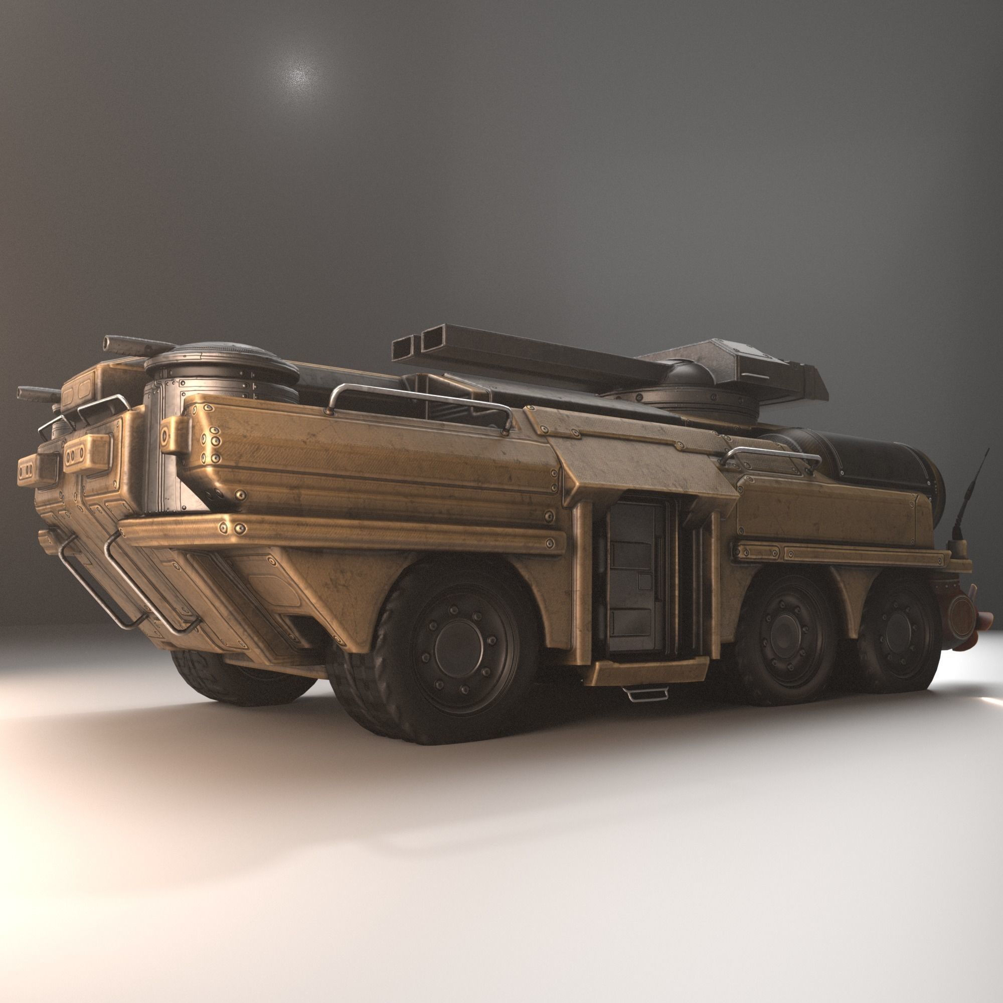 Amphibious Tank Rigged Low-poly 3D model_19