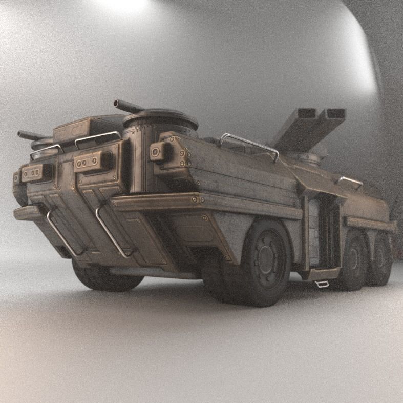 Amphibious Tank Rigged Low-poly 3D model_8