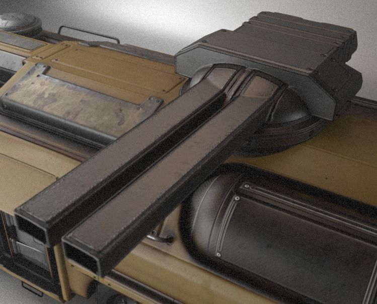 Amphibious Tank Rigged Low-poly 3D model_35