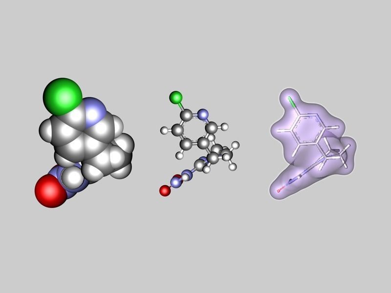 Imidacloprid molecule 3D model_2