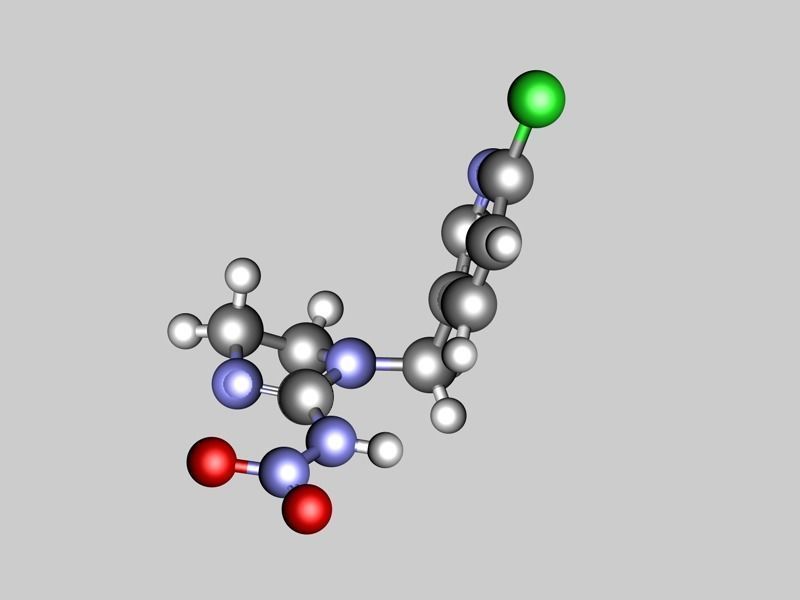 Imidacloprid molecule 3D model_4