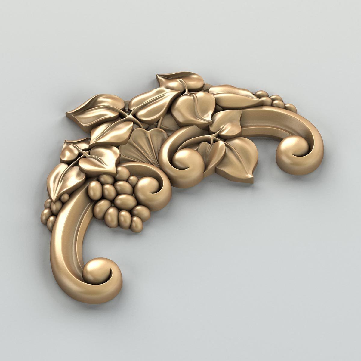 Carved decor corner 006 3D model_6
