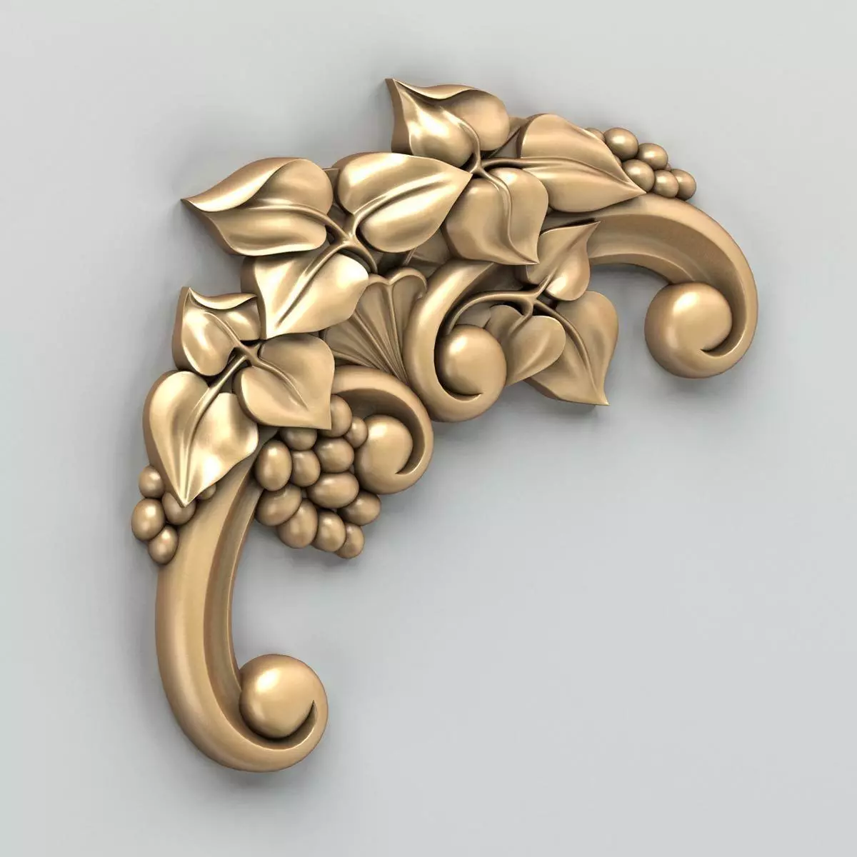 Carved decor corner 006 3D model_0