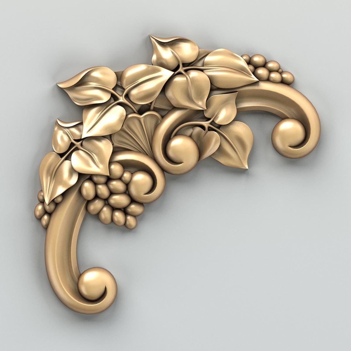 Carved decor corner 006 3D model_2