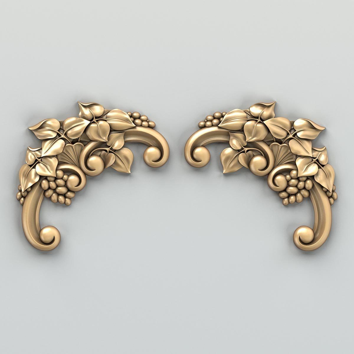 Carved decor corner 006 3D model_3