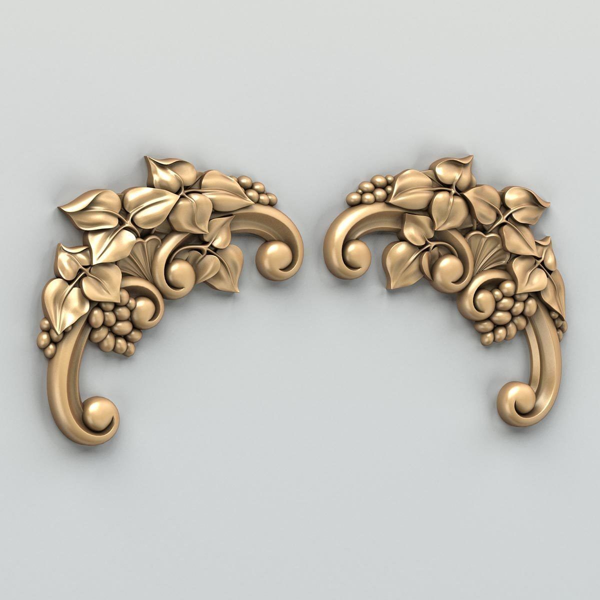 Carved decor corner 006 3D model_1