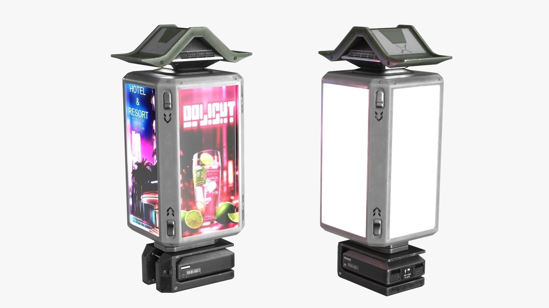 Sci-fi Billboard Sign v2 Low-poly 3D model_11