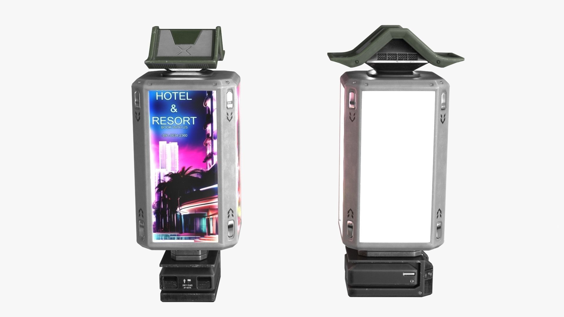 Sci-fi Billboard Sign v2 Low-poly 3D model_8