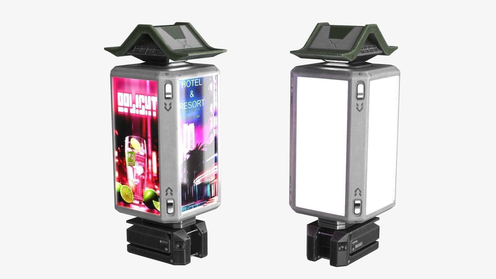 Sci-fi Billboard Sign v2 Low-poly 3D model_5