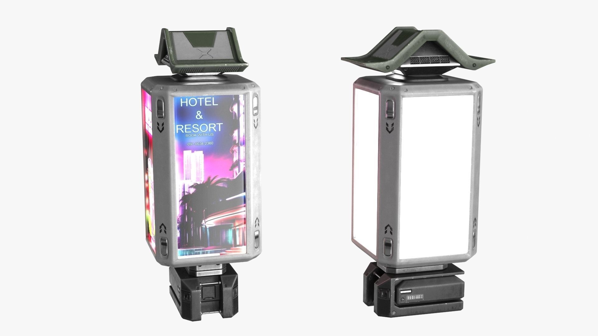 Sci-fi Billboard Sign v2 Low-poly 3D model_4