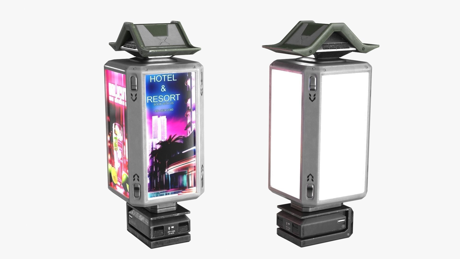 Sci-fi Billboard Sign v2 Low-poly 3D model_9