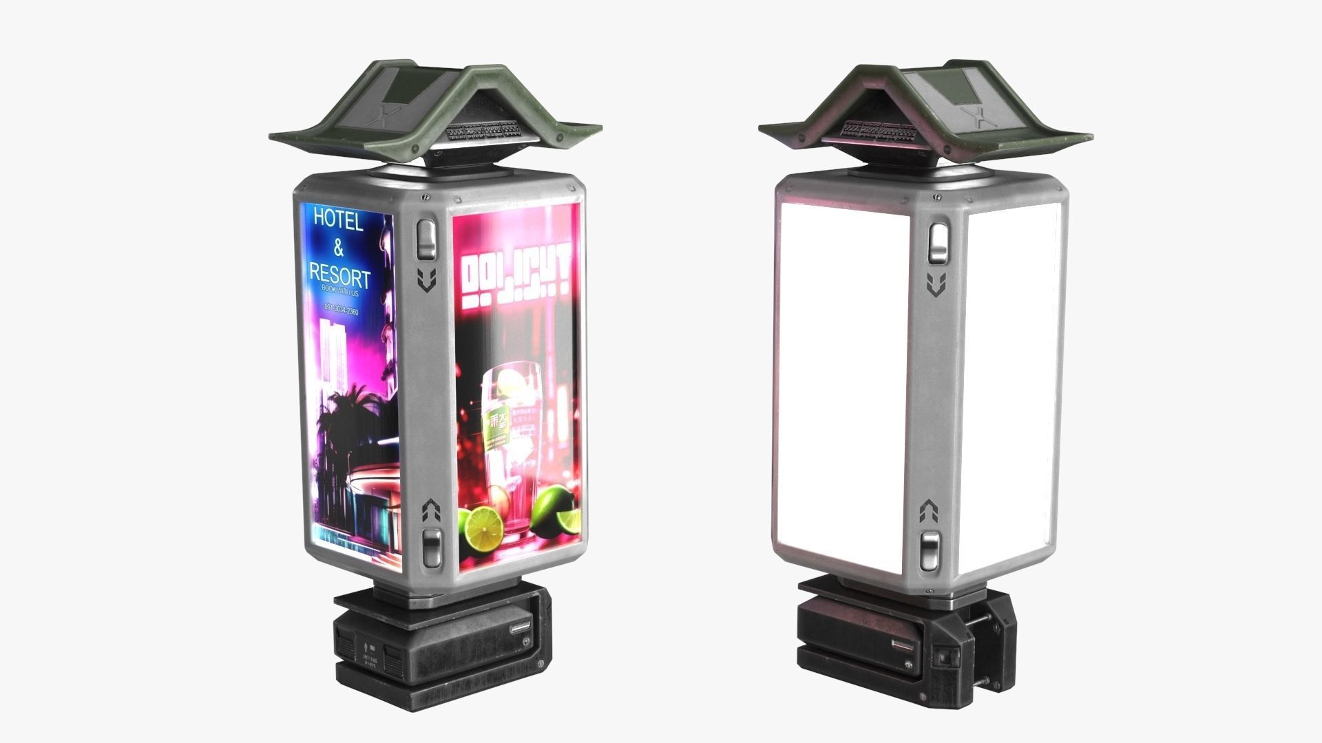 Sci-fi Billboard Sign v2 Low-poly 3D model_7