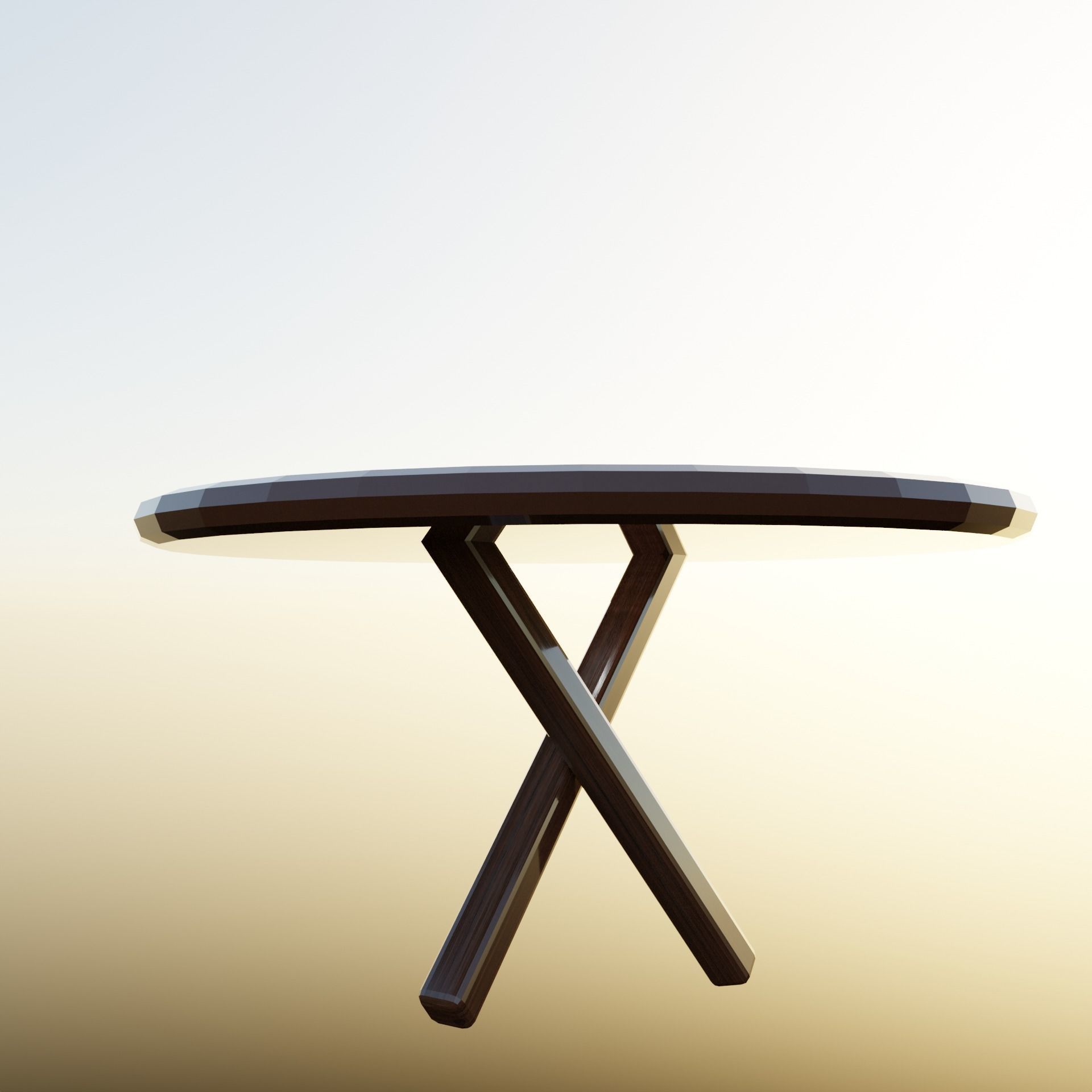 dinner table Low-poly 3D model_4