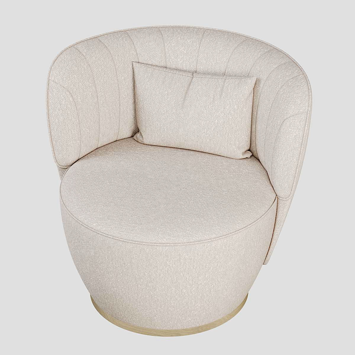 Pearl Armchair Low-poly 3D model_2