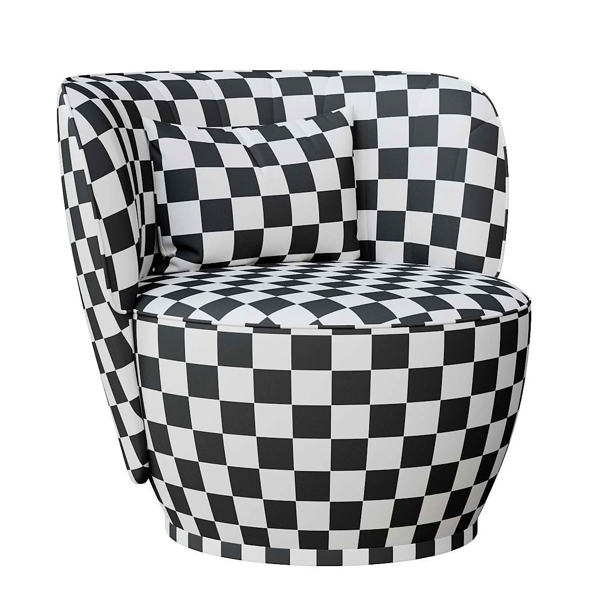 Pearl Armchair Low-poly 3D model_8