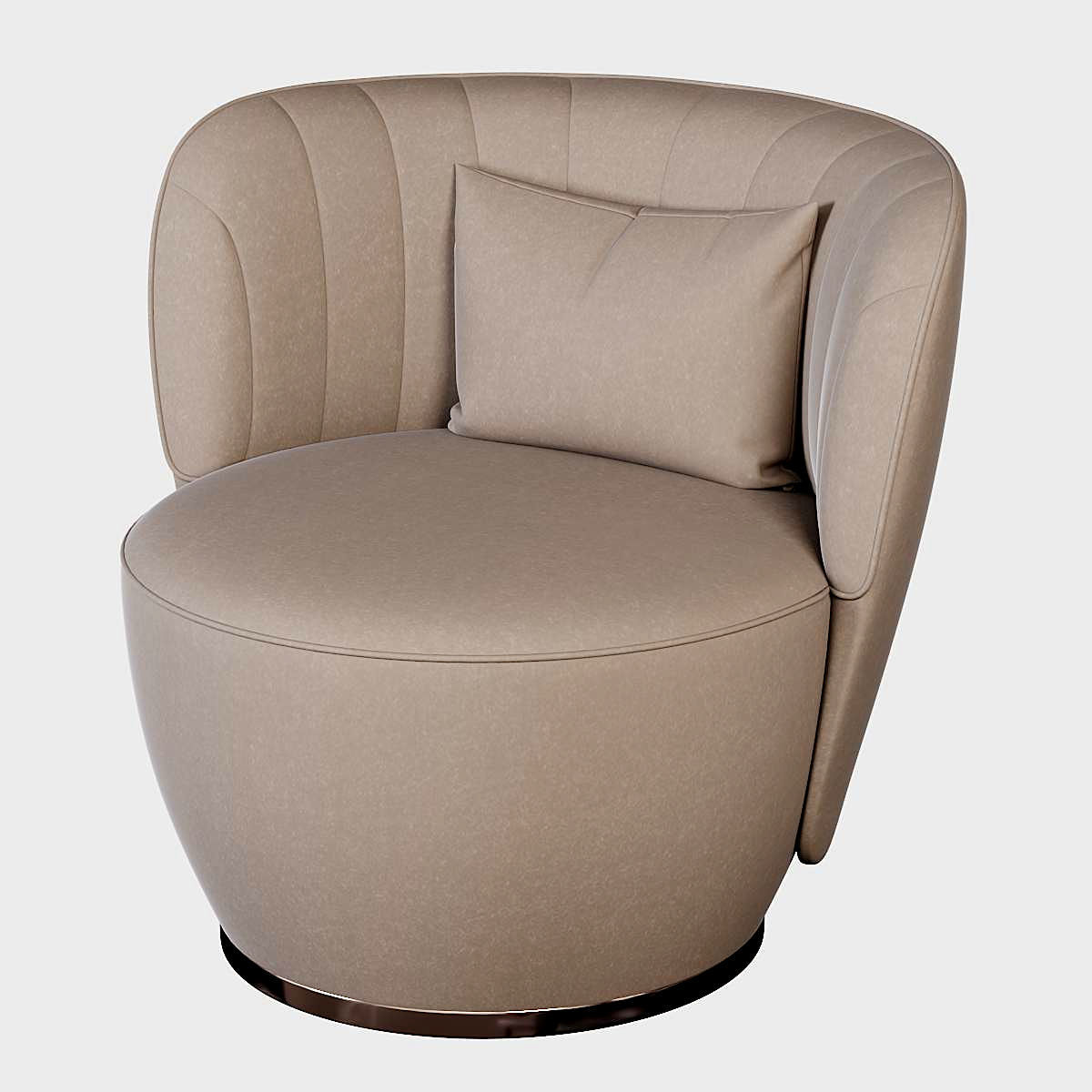 Pearl Armchair Low-poly 3D model_3