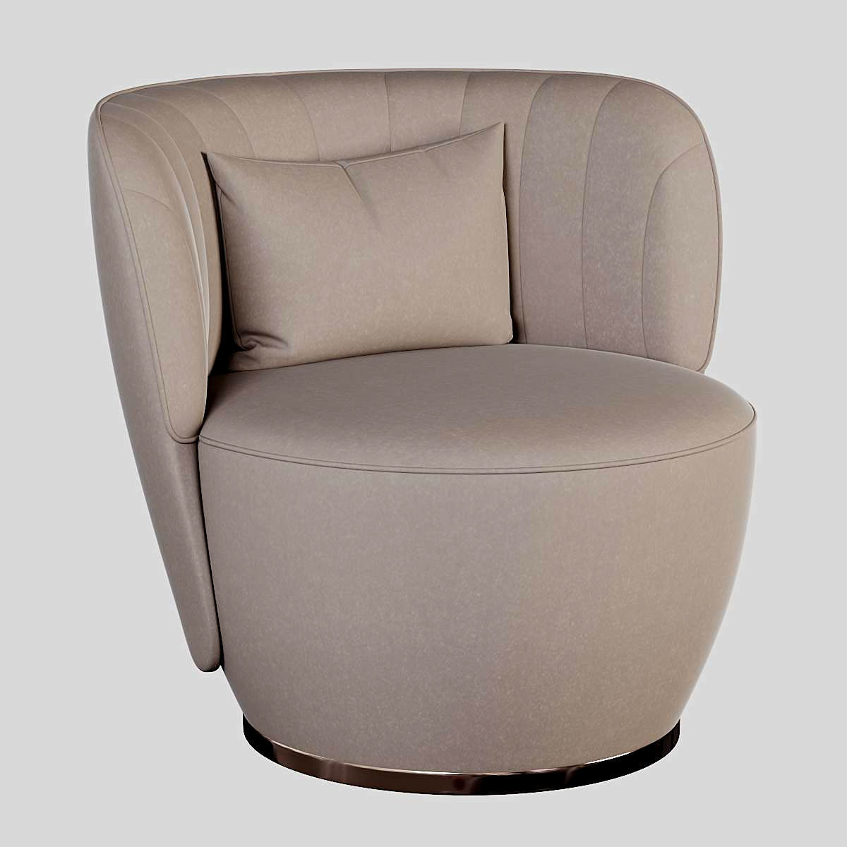 Pearl Armchair Low-poly 3D model_4
